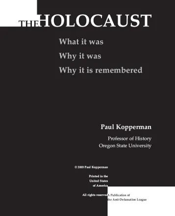 The Holocaust publication